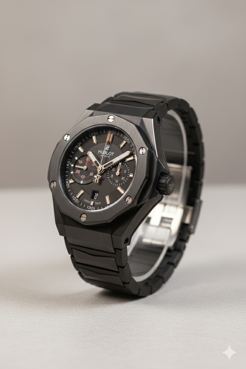 Hublot Black & Silver Fusion Chronograph