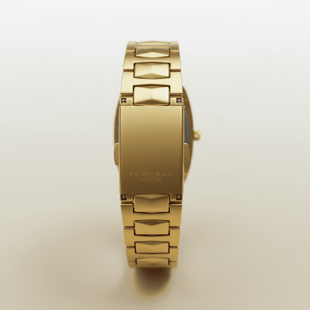 Schomages Gold-Diamond Tone Rectangular Ladies' Watch - Image 4