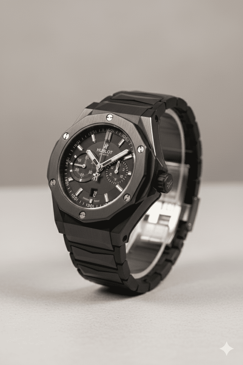 Hublot Black & Silver Fusion Chronograph